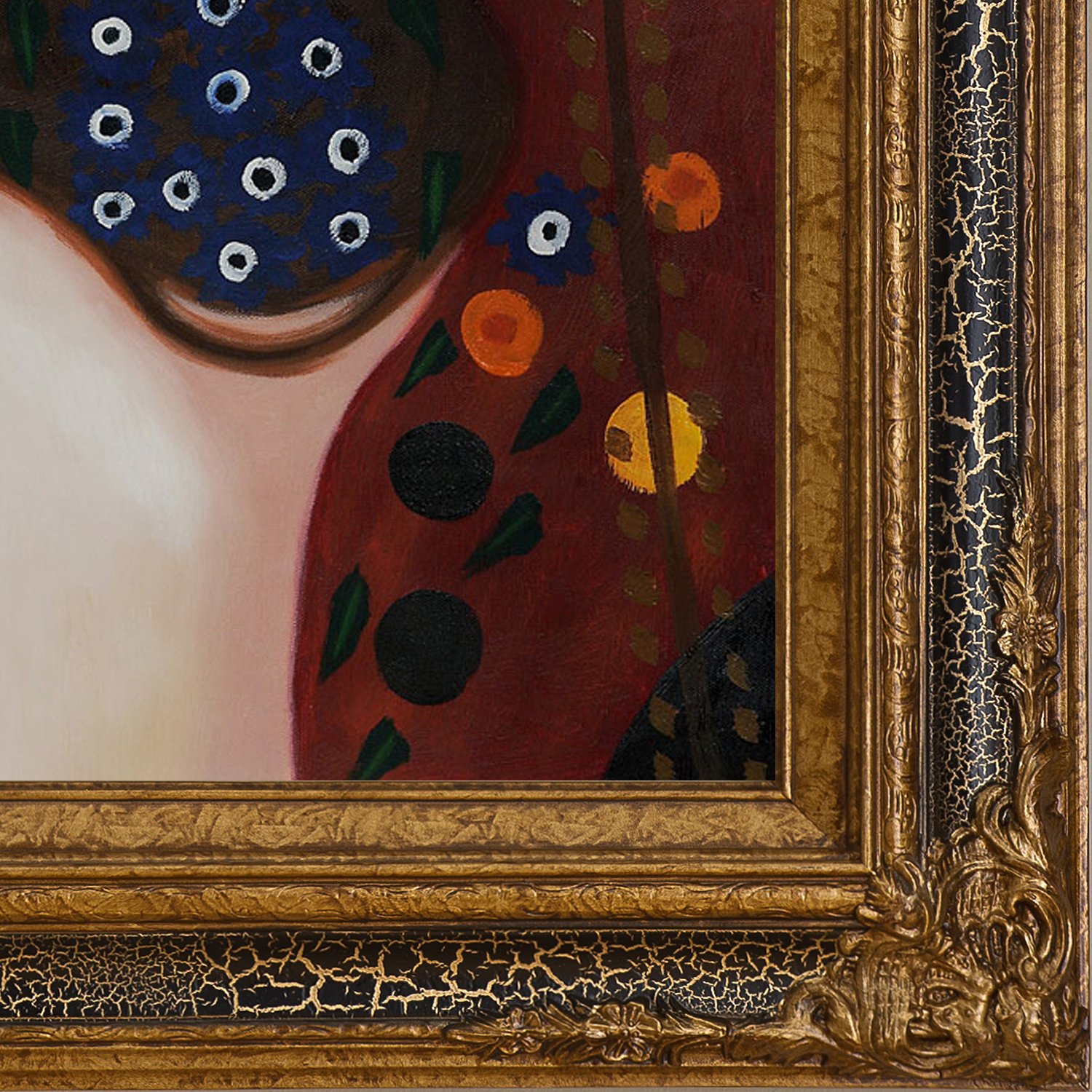 Amazon.co.jp: overstockArt クリムト 海の蛇 IV 油絵 ブラック